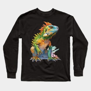 Enigmatic Giant Iguana Long Sleeve T-Shirt